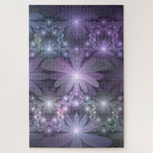 Puzzle La cama de flores reluciente arte fractal