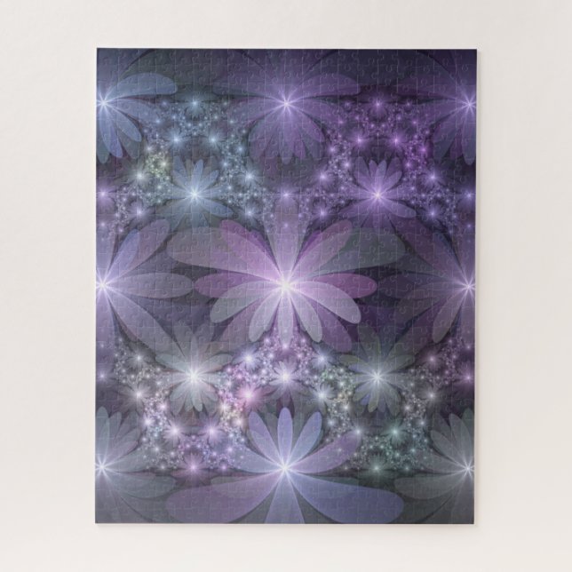 Puzzle La cama de flores reluciente arte fractal (Vertical)