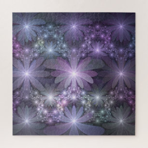 Puzzle La cama de flores reluciente arte fractal