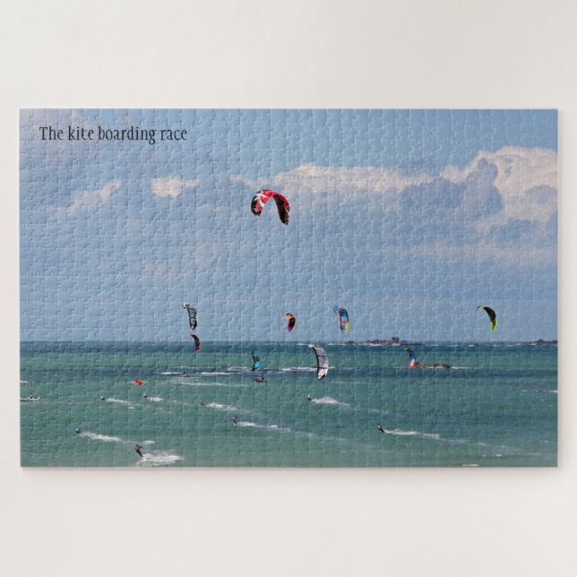 Puzzle La carrera de kite board, personalizada, tus palab (Horizontal)