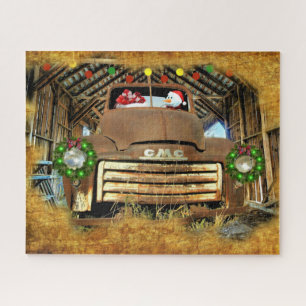 Puzzle La carrera de Navidad del camión GMC vintage de Fr