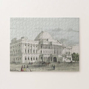 Puzzle La Casa Blanca, el Capitolio en la Litografía de W