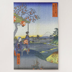 Puzzle La casa de té con vista al Mt. Fuji en Zōshigay