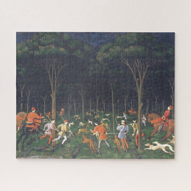 Puzzle La caza en el bosque (por Paolo Uccello) (Horizontal)