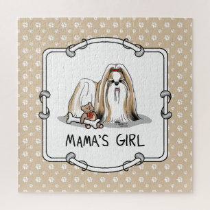 Puzzle La Chica de mamá Shih Tzu (tan blanca como la blan