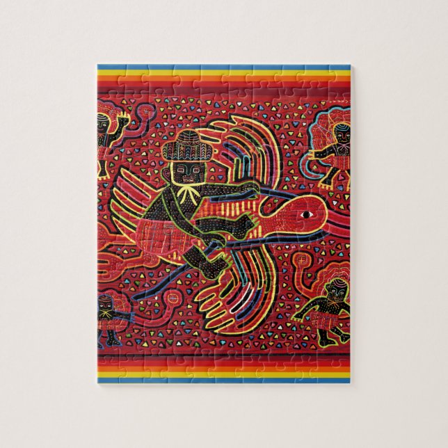 Puzzle La cigüeña india Kuna lleva el diseño del bebé (Vertical)