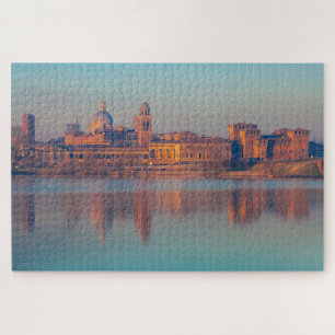 Puzzle La ciudad de Mantua refleja el horizonte, Italia