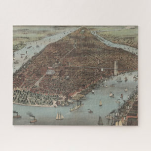 Puzzle La ciudad de Nueva York el   1883 (litografía de