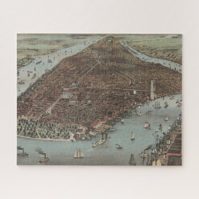Puzzle La ciudad de Nueva York el | 1883 (litografía de (Horizontal)