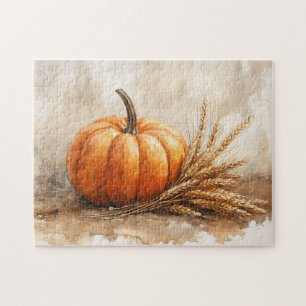 Puzzle La cosecha de calabaza y trigo sigue siendo la vid