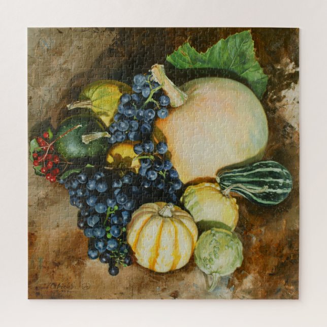 Puzzle La cosecha de otoño con vida residual con calabaza (Vertical)