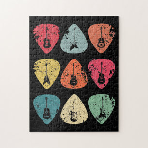 Puzzle La cosecha retro de Púa de guitarra para los guit