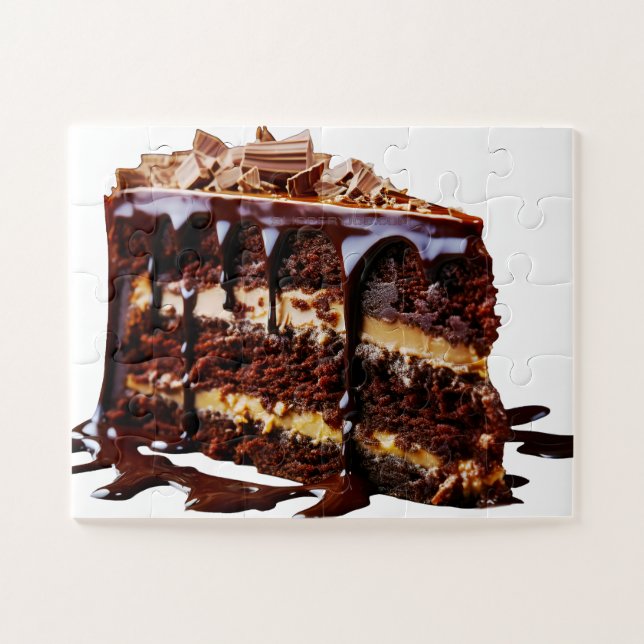 Puzzle La decadencia del pastel de chocolate puro de Slip (Horizontal)