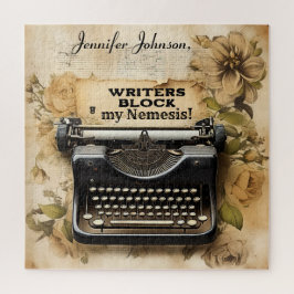 Puzzle La divertida máquina de escribir de cosecha floral