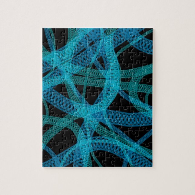 Puzzle La DNA azul trenza el modelo abstracto de la (Vertical)