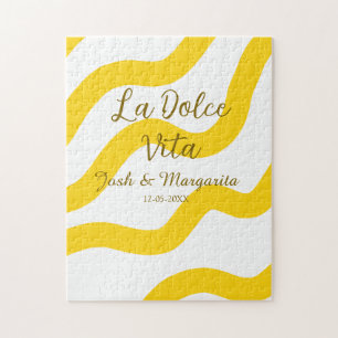 Puzzle La Dolce Vita pareja de bodas amarillos Nombre fec