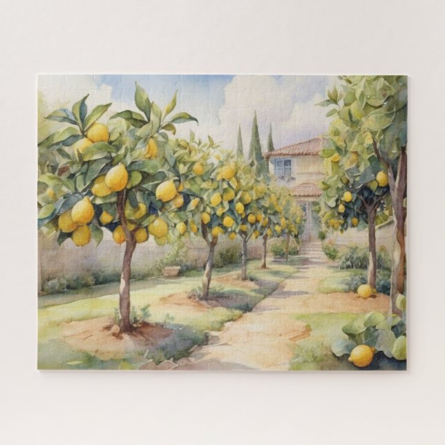 Puzzle La elegancia de los limoneros en acuarela (Horizontal)