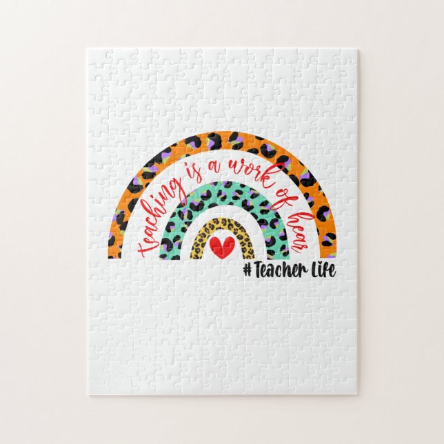 Puzzle La Enseñanza De Arte Docente Es Una Obra De Corazó (Vertical)