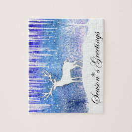 Puzzle La escena del venado de los saludos de temporada