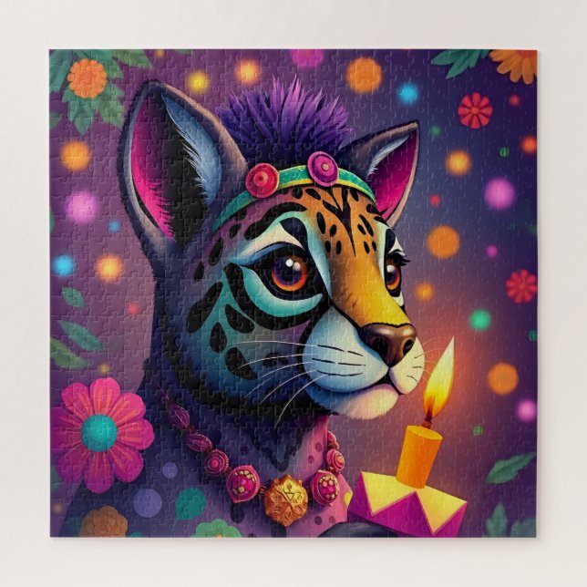 Puzzle la etnia africana Kwanzaa Animales salvajes disfra (Vertical)