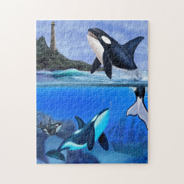 Puzzle La familia de orcas (Vertical)