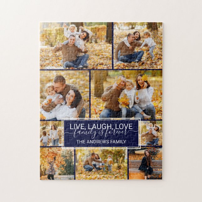 Puzzle La familia Live Laugh Love es un Collage de fotos  (Vertical)