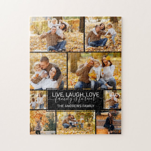 Puzzle La familia Live Laugh Love es un Collage de fotos  (Vertical)