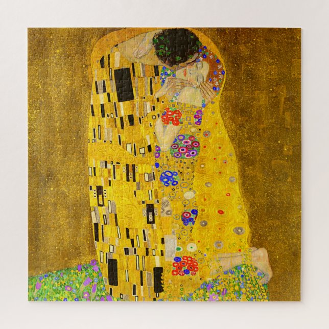 Puzzle La famosa pintura de Gustav Klimt en The Kiss. (Vertical)