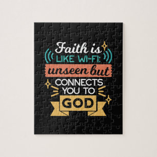 Puzzle La fe es como WiFi Arte divertido de citas cristia