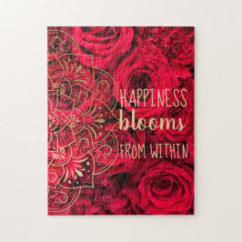 Puzzle La felicidad de las rosas rojas florece desde dent