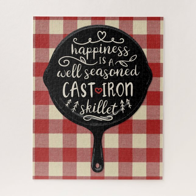 Puzzle La felicidad es un Skillet bien sazonado del (Vertical)