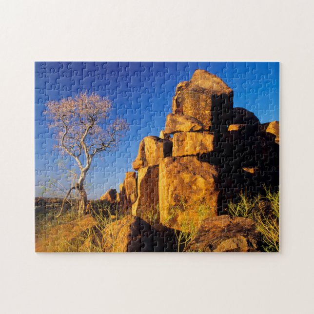 Puzzle La formación del rock y el árbol, el parque infant (Horizontal)
