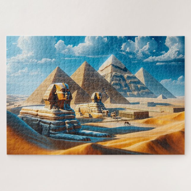 Puzzle La Gran Esfinge y las Pirámides de Giza (Horizontal)