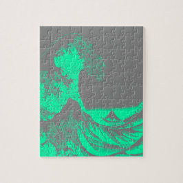 Puzzle La gran ola de marea verde y gris