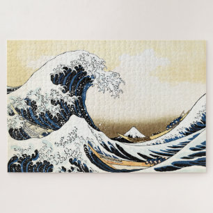 Puzzle La Gran Ola Fuera de Kanagawa Hokusai, arte japoné