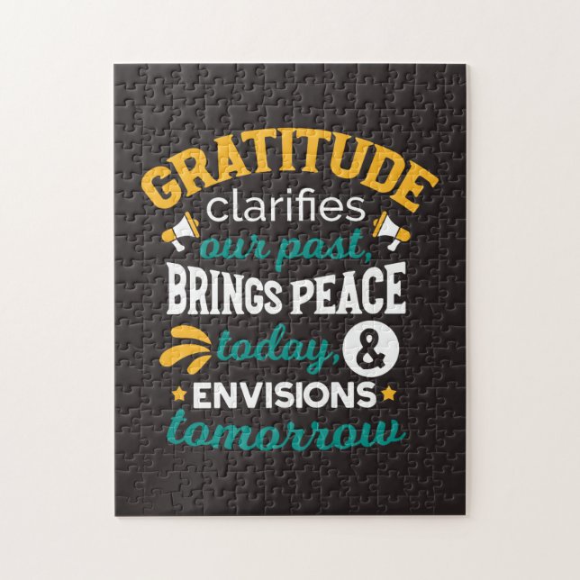 Puzzle La gratitud trae paz hoy – Fe positiva (Vertical)