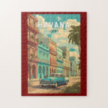Puzzle La Habana Cuba Ilustracion Viaje Arte Vintage<br><div class="desc">Diseño de viaje vectorial retro de La Habana. Desde pasear por las calles adoquinadas de La Habana Vieja hasta pasear por el Malecón,  la ciudad ofrece una mezcla atemporal de historia,  arte y energía caribeña.</div>