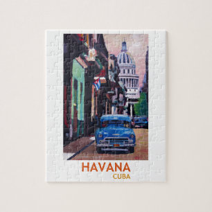 Puzzle La Habana en Cuba - EL Capitolo con el oldtimer