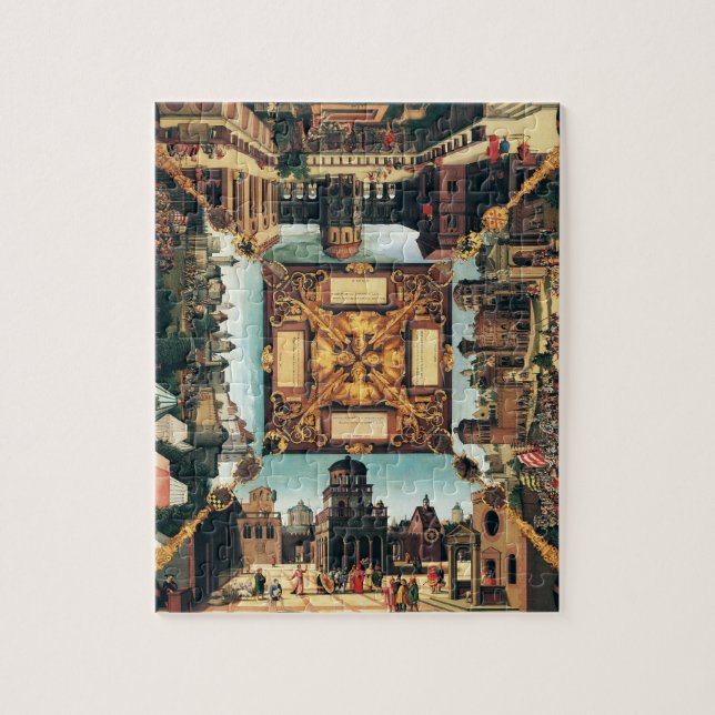Puzzle La historia de David, tablero de la mesa pintado, (Vertical)
