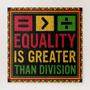 Puzzle La Igualdad Es Mayor Que La División Math Black Hi