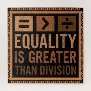 Puzzle La Igualdad Es Mayor Que La División Math Black Hi