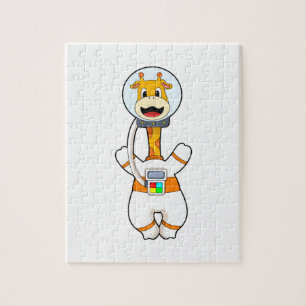 Puzzle La jirafa como astronauta en el disfraz