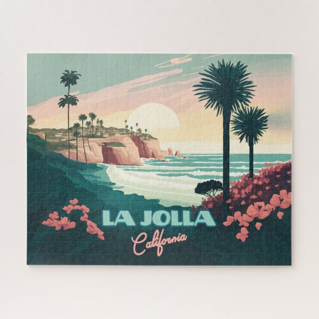 Puzzle La Jolla Cove San Diego California Retro (Horizontal)
