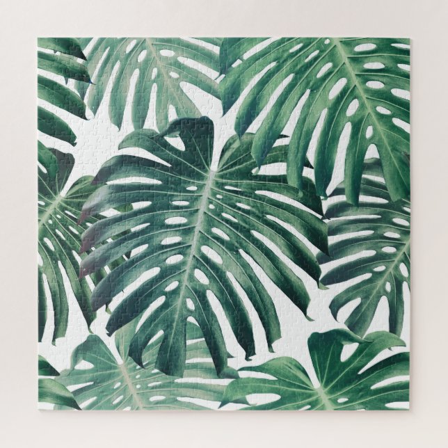 Puzzle La jungla tropical deja el fondo floral (Vertical)