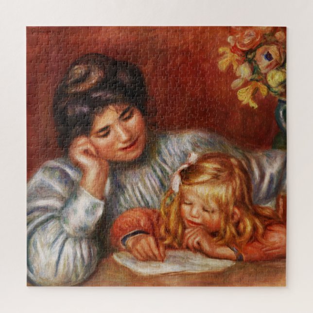 Puzzle La lección de escritura de Pierre-Auguste Renoir (Vertical)