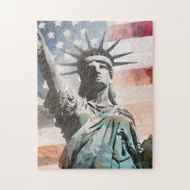 Puzzle La libertad y la bandera estadounidense