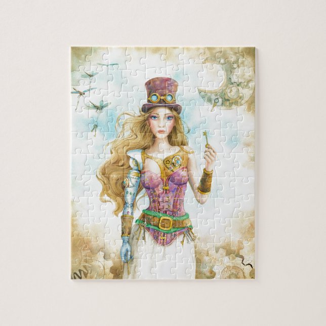 Puzzle "La llave", muchacha de Steampunk (Vertical)