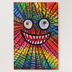 Puzzle La loca sonrisa colorida del monstruo
