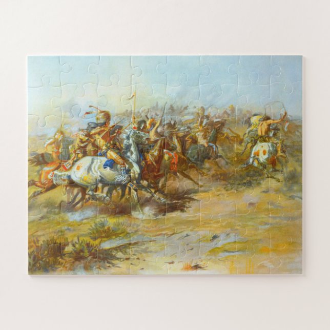 Puzzle La lucha de Custer Charles Marion Russell 1903 (Horizontal)