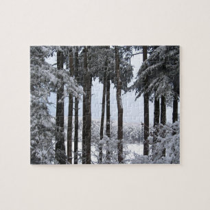 Puzzle La luz azul tiñe de nieve